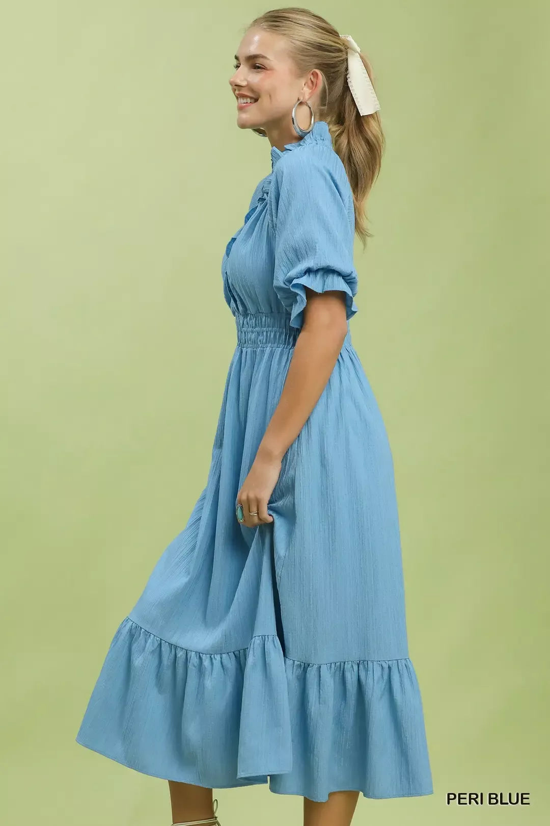 Hazel Blues® |  Umgee Ruffle V-Neck Midi Dress
