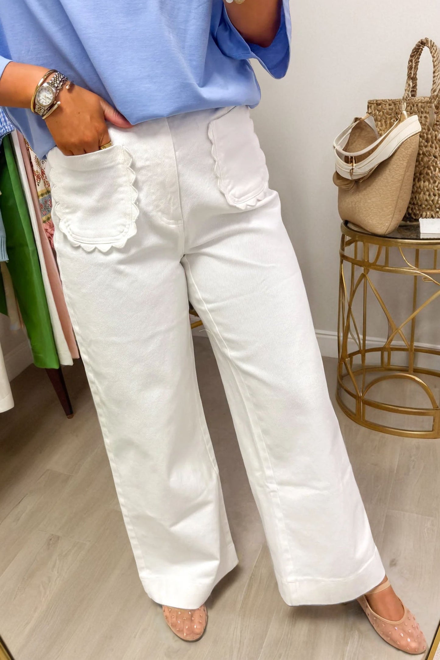 Hazel Blues® |  Sunny Scallop Pocket Jeans