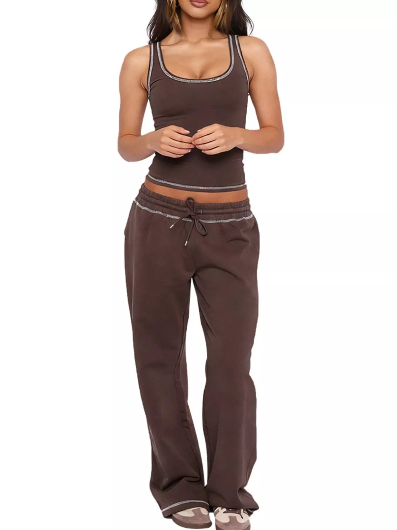 Hazel Blues® |  Scoop Neck Tank Top and Drawstring Pants Set