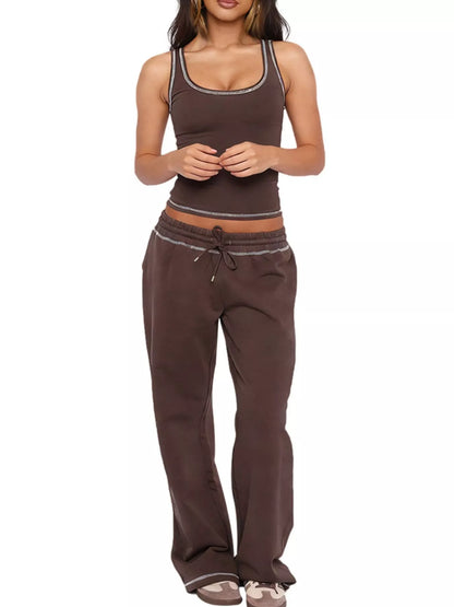 Hazel Blues® |  Scoop Neck Tank Top and Drawstring Pants Set