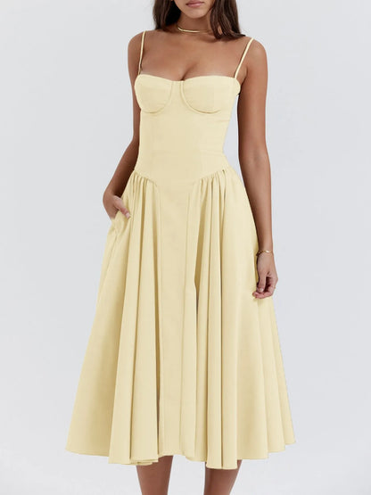 Hazel Blues® |  Ruched Sweetheart Neck Cami Dress
