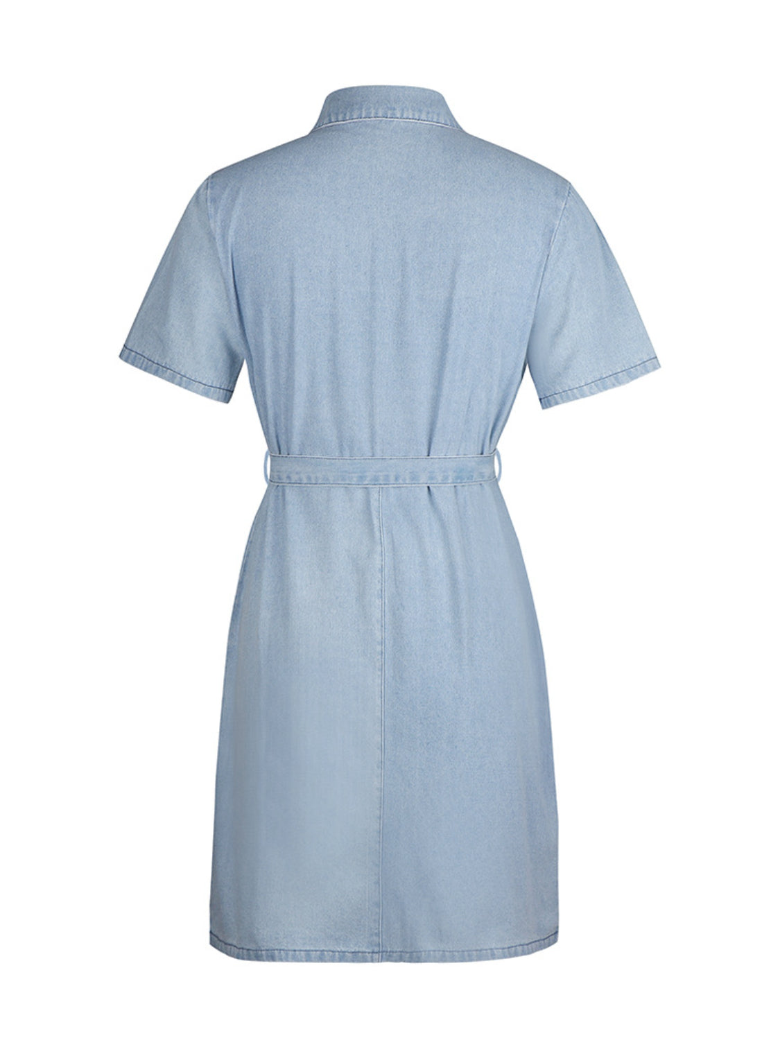 Hazel Blues® | Zip Front Short Sleeve Denim Dress