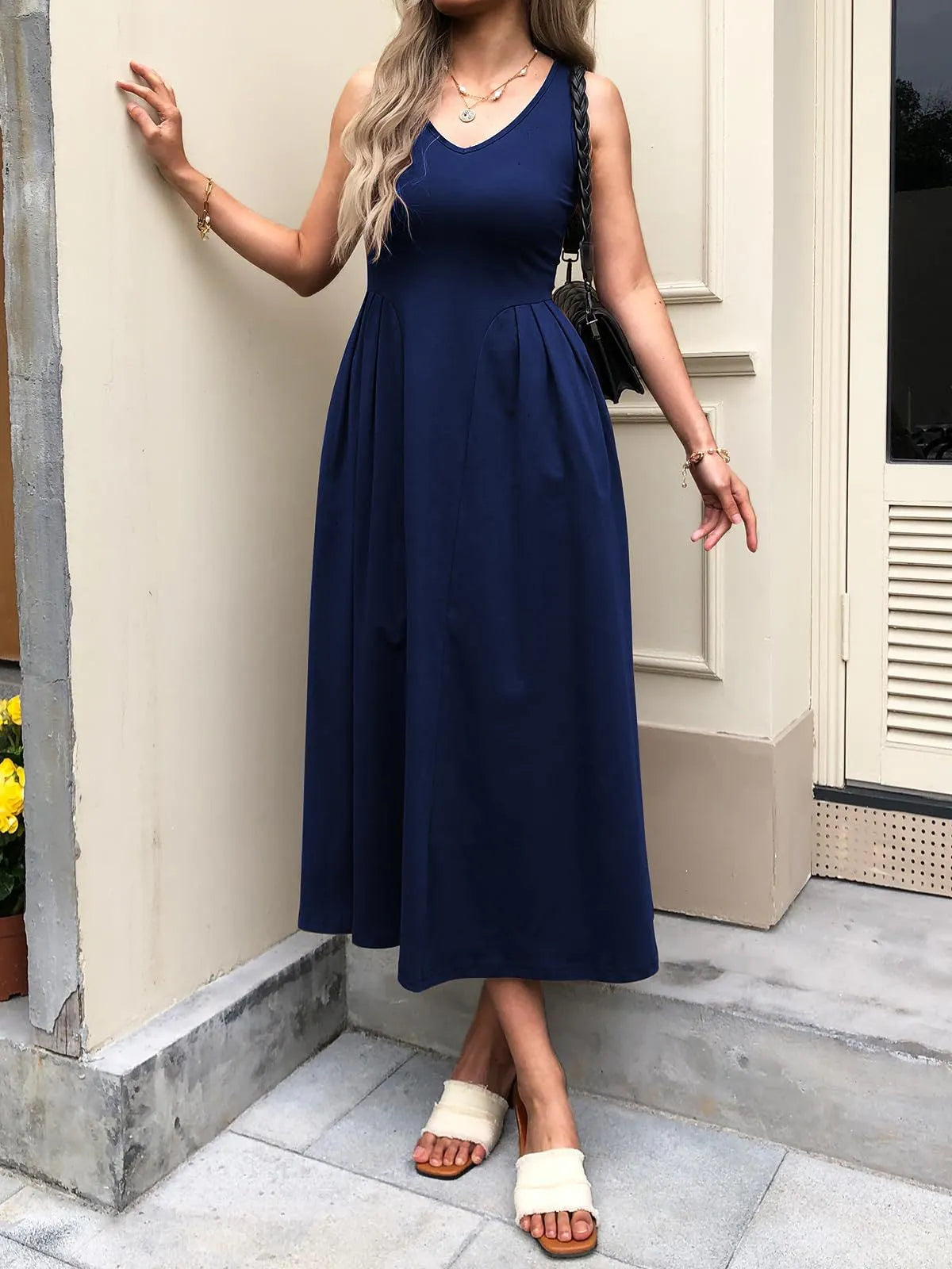 Hazel Blues® |  V-Neck Midi Tank Dress