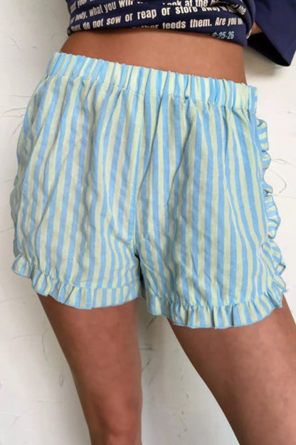 Hazel Blues® |  Striped Elastic Waist Shorts