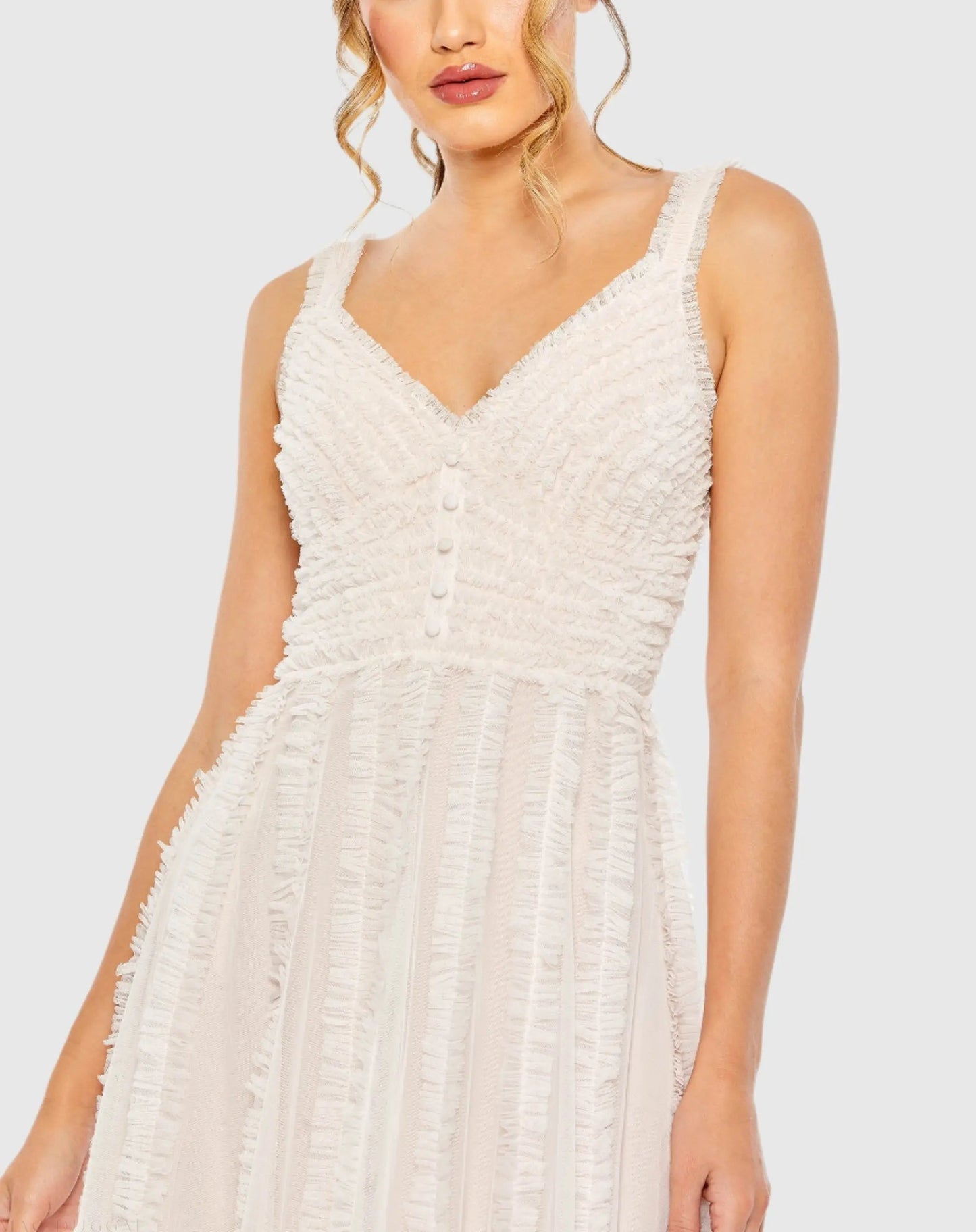 Pink Sleeveless Ruffle Tiered Dress