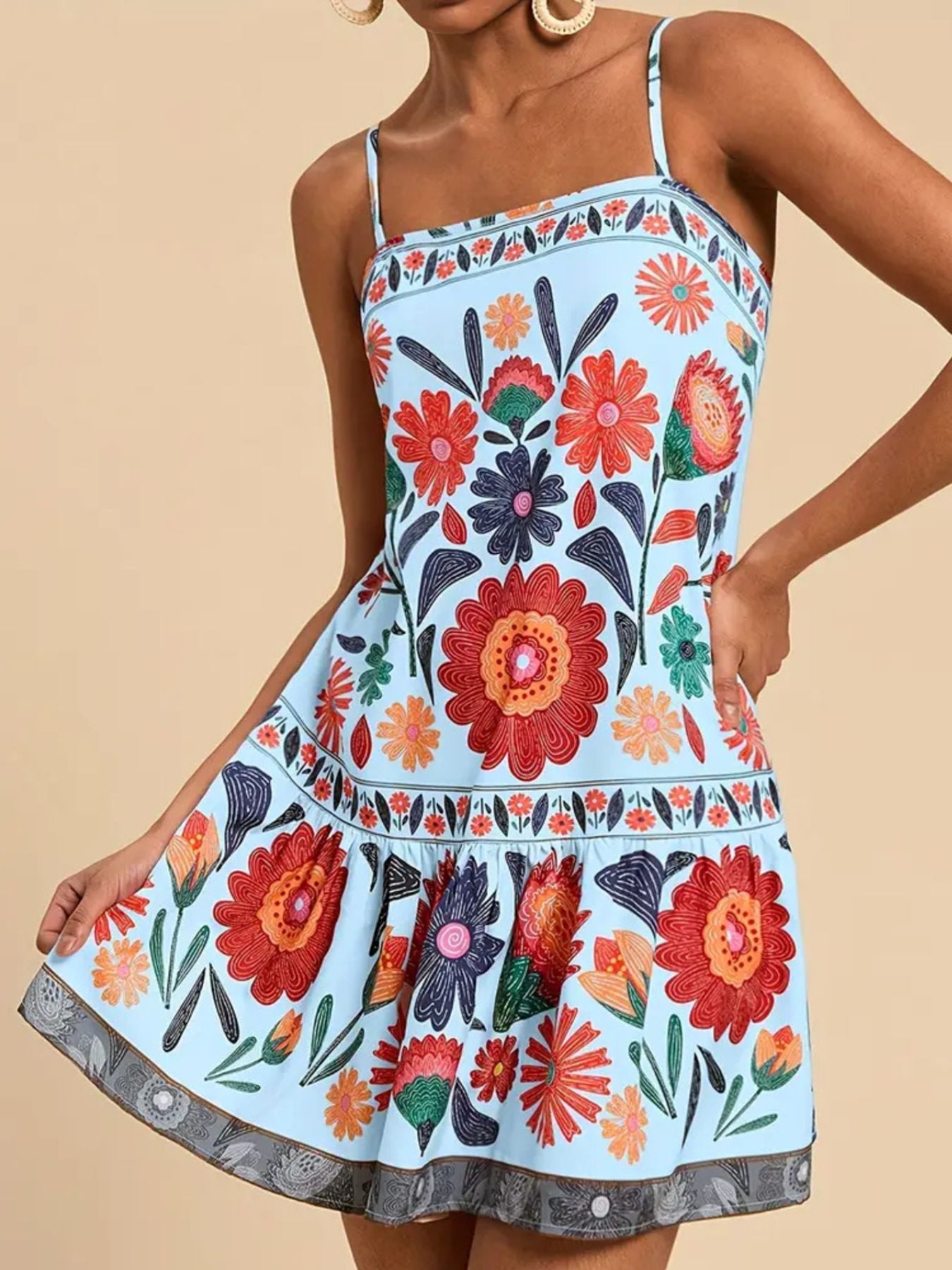 Hazel Blues® |  Floral Print Sleeveless Mini Dress