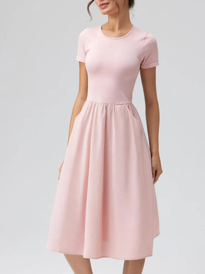 Hazel Blues® |  Round Neck Short Sleeve Dress
