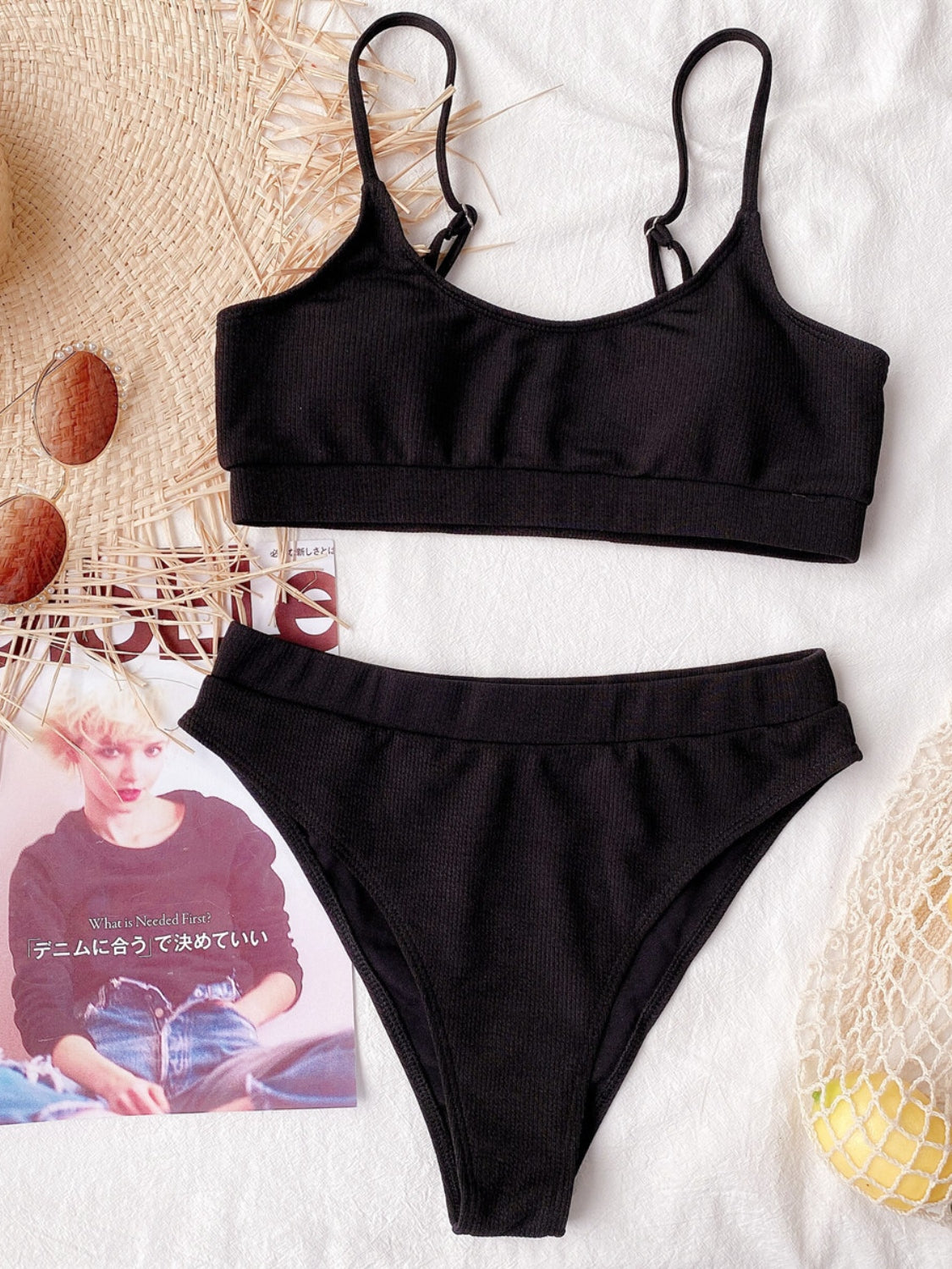 Hazel Blues® | Scoop Neck Spaghetti Strap Two-Piece Swim Set