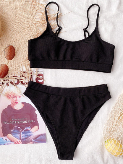 Hazel Blues® | Scoop Neck Spaghetti Strap Two-Piece Swim Set