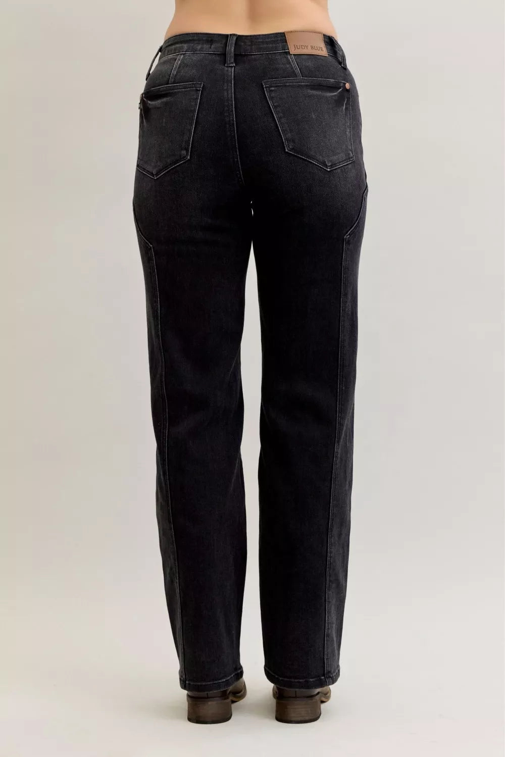 Hazel Blues® |  Judy Blue Mid Rise Straight Western Seam Detail Jeans