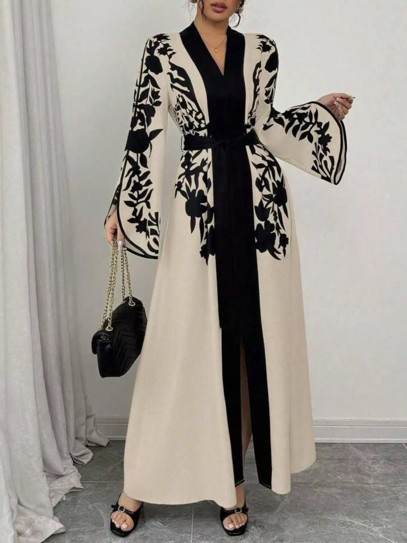 Hazel Blues® |  Printed Tie Waist Maxi Dress