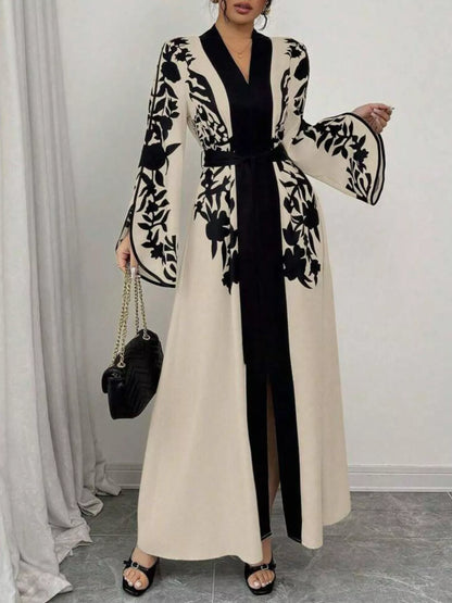 Hazel Blues® |  Printed Tie Waist Maxi Dress