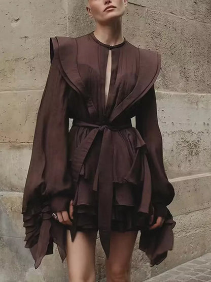 Hazel Blues® |  Ruffled Long Sleeve Mini Dress