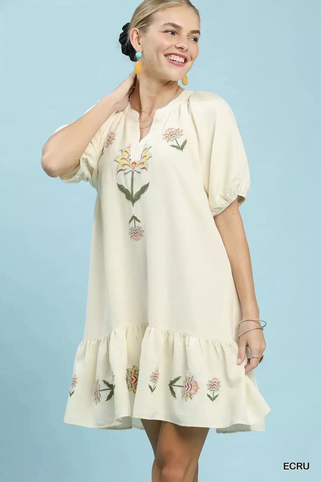Hazel Blues® |  Umgee Embroidered Floral Babydoll Dress
