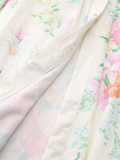 Hazel Blues® |  Floral Print Ruffle Sleeve Midi Dress