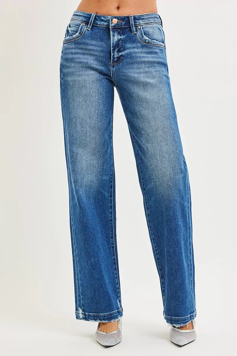 Hazel Blues® | RISEN Slouchy Baggy Jeans Pocket Side Seam Detail
