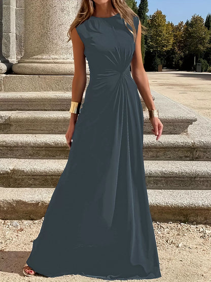 Hazel Blues® |  Twisted Round Neck Sleeveless Maxi Dress