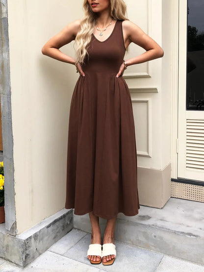 Hazel Blues® |  V-Neck Midi Tank Dress