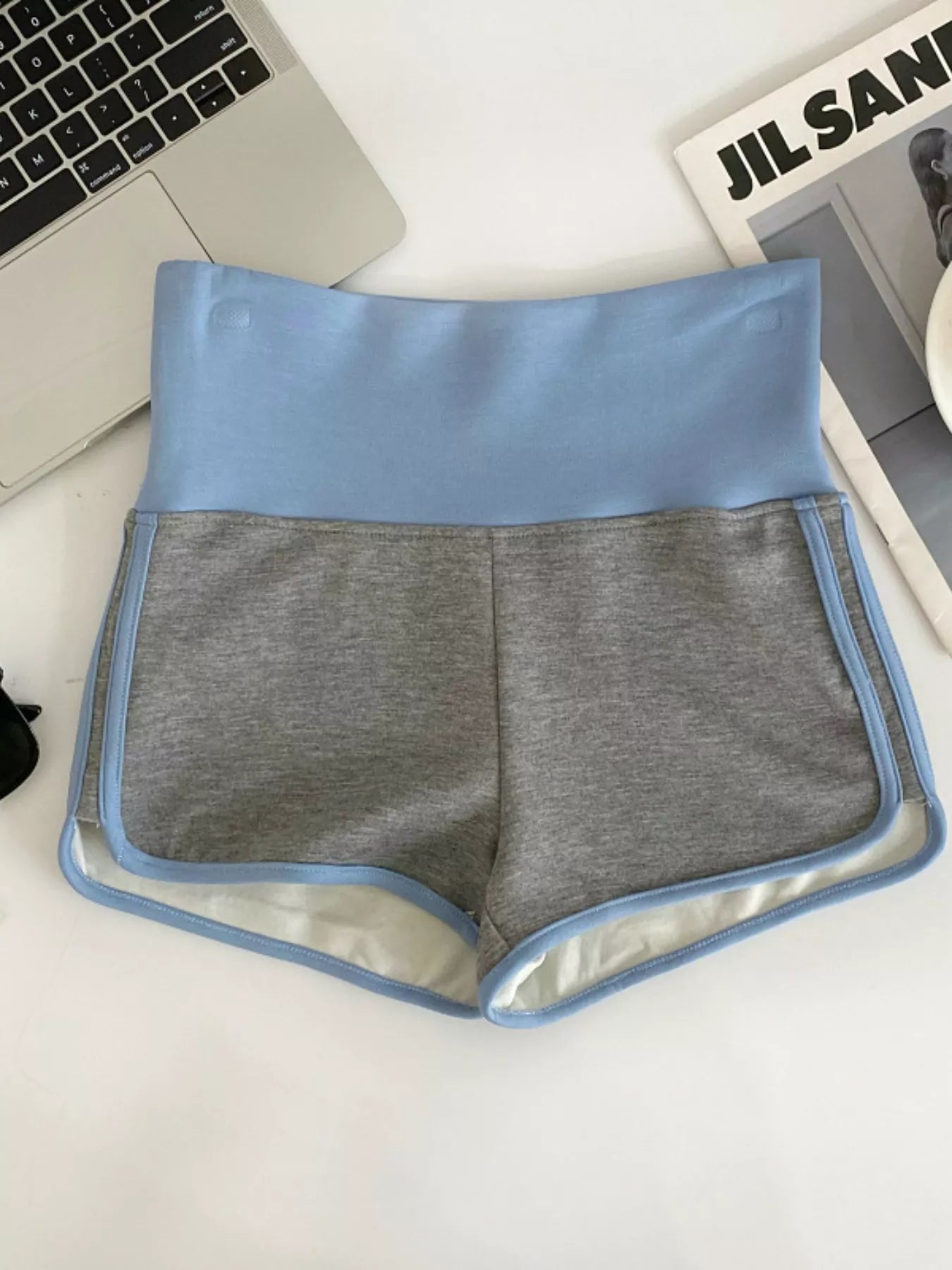 Hazel Blues® |  High Waist Contrast Trim Shorts