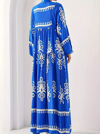 Hazel Blues® |  Bohemian Print Long Sleeve Maxi Dress