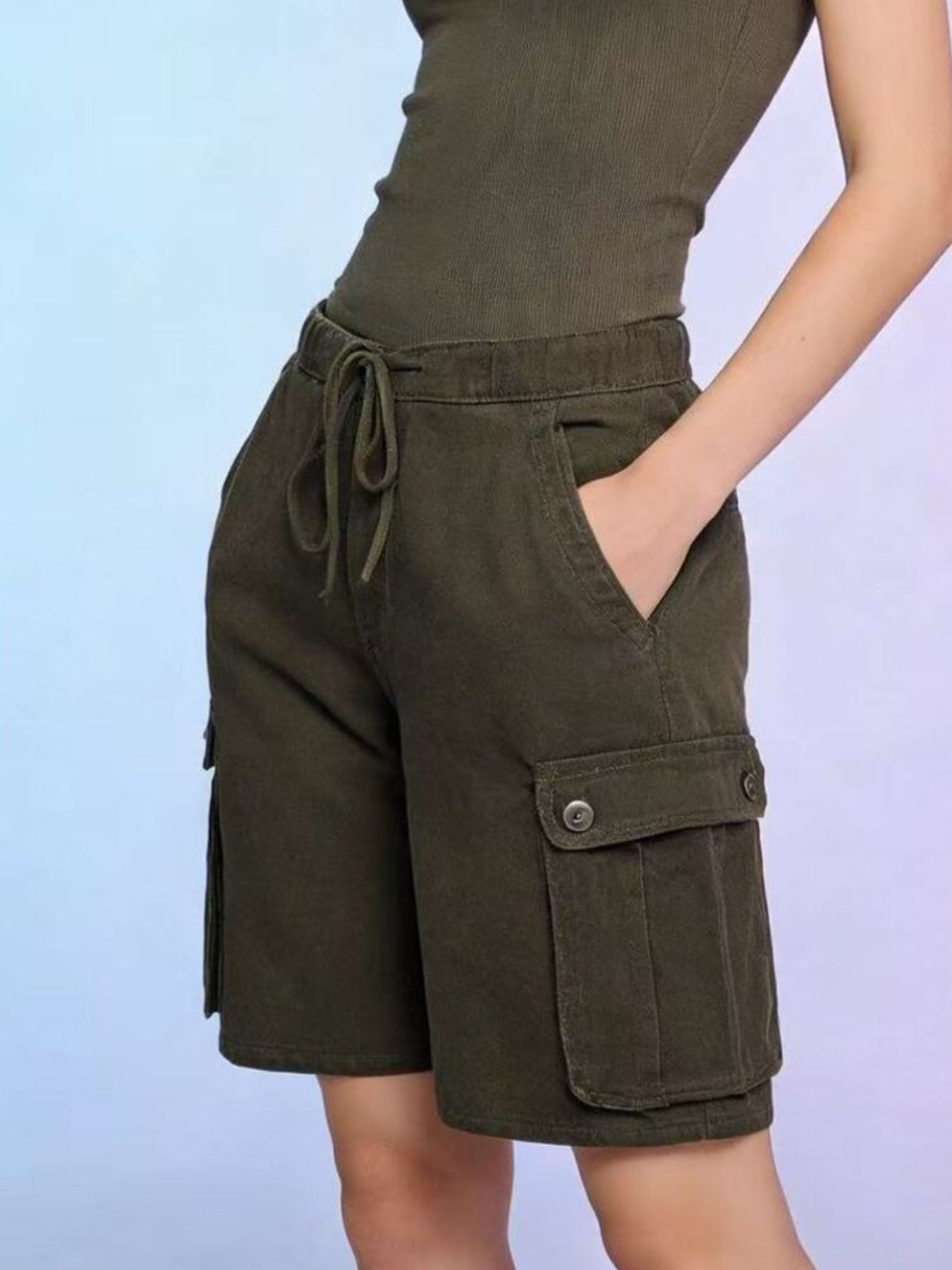 Hazel Blues® |  Cargo Shorts with Drawstring