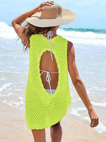 Hazel Blues® | Color Block Openwork Sleeveless Cutout Back Cover-Up