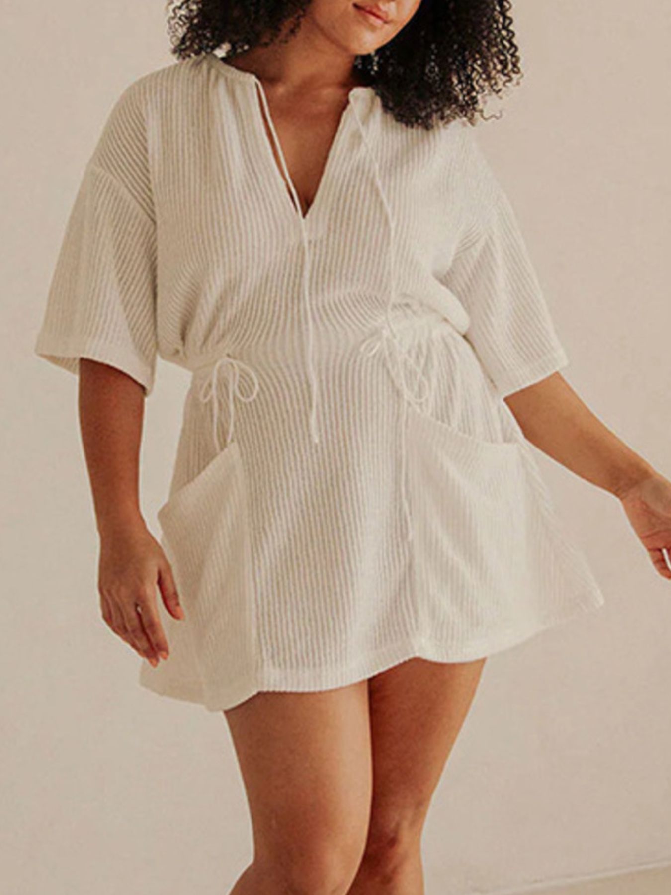 Hazel Blues® | Relaxed Fit Half Sleeve Cover-Up Dress