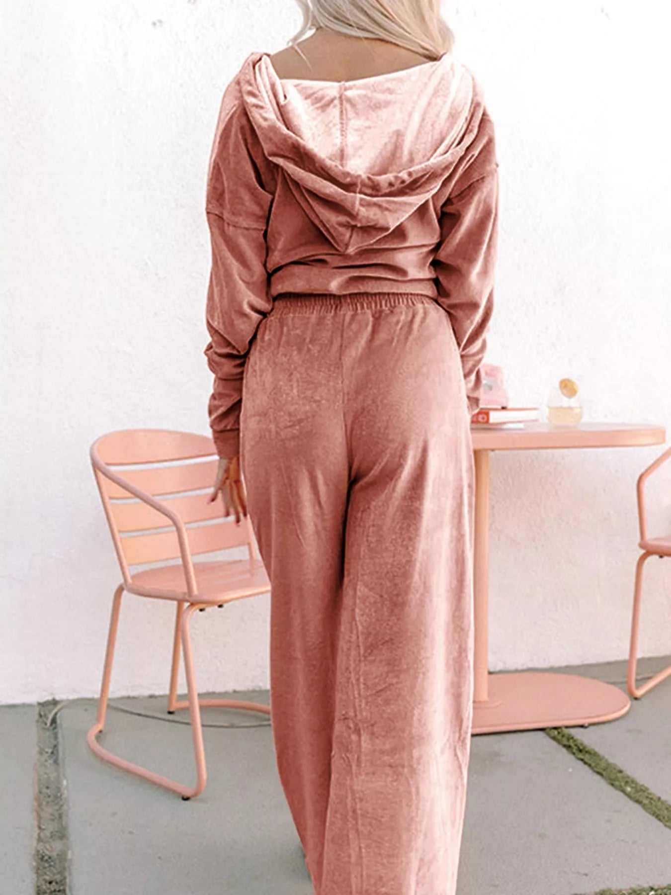 Hazel Blues® |  Zip Up Dropped Shoulder Hooded Top and Pants Set