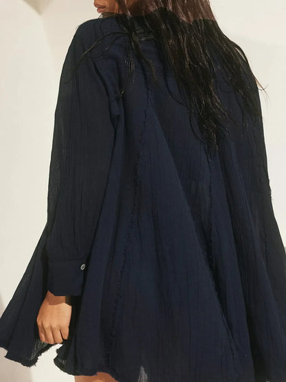 Hazel Blues® |  Textured Button-Down Shirt Dress