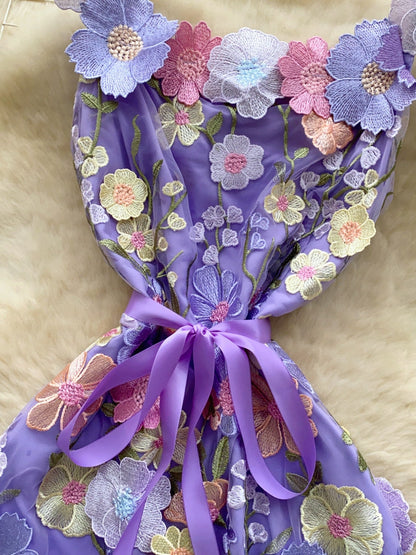 Hazel Blues® |  Floral Tie Waist Mini Dress