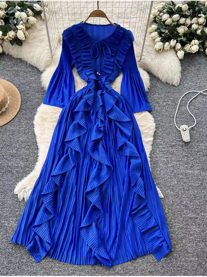 Hazel Blues® |  Ruffled A-Line Midi Dress