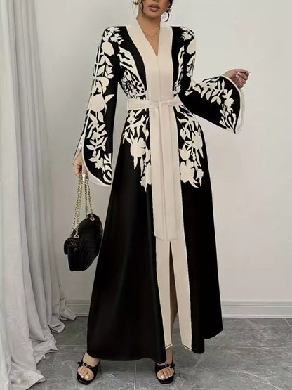 Hazel Blues® |  Printed Tie Waist Maxi Dress