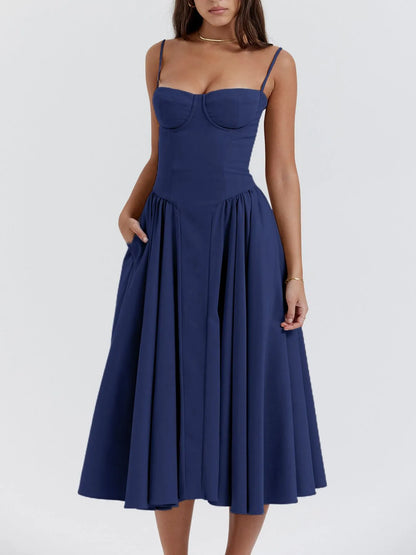 Hazel Blues® |  Ruched Sweetheart Neck Cami Dress