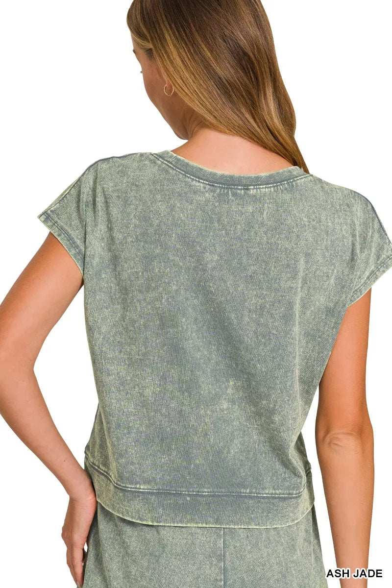 Hazel Blues® |  Zenana Premium Cotton Washed Sleeveless Top & Shorts Set