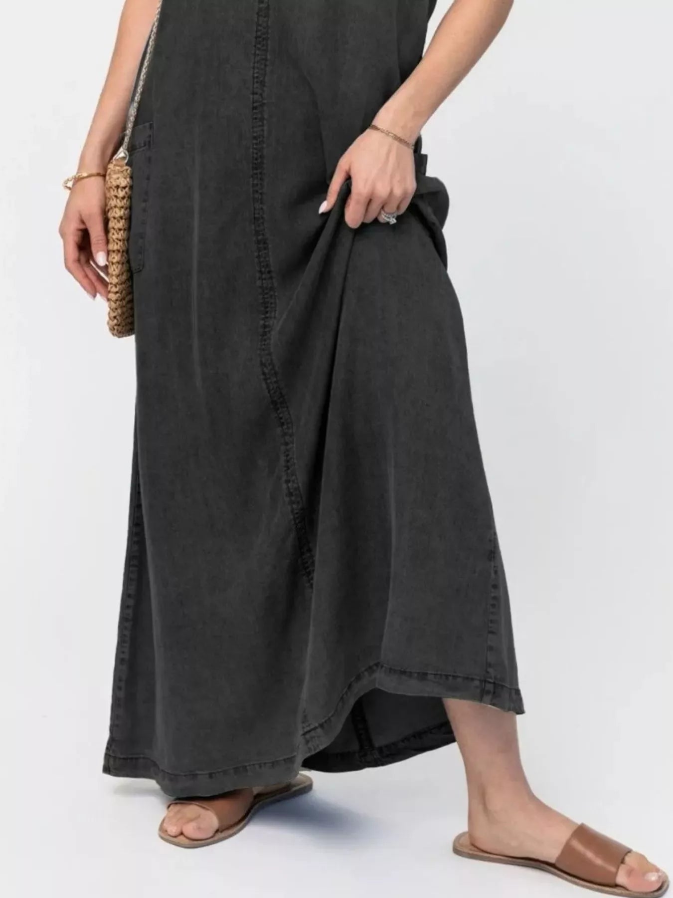 Hazel Blues® |  Casual Washed Denim Cami Maxi Dress