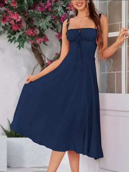 Hazel Blues® |  Tie-Front A-Line Midi Dress