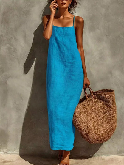 Hazel Blues® |  Sleeveless Linen Casual Maxi Dress