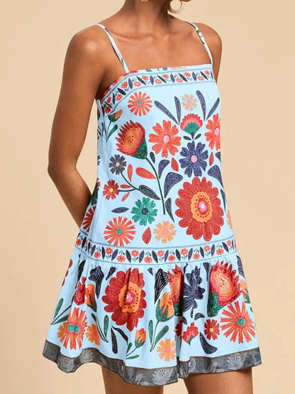 Hazel Blues® |  Floral Print Sleeveless Mini Dress