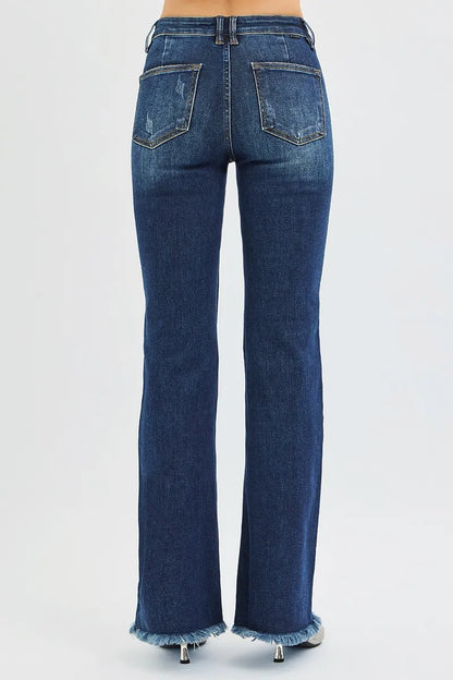 Hazel Blues® | RISEN Tummy Control Mid Rise Flare Jeans