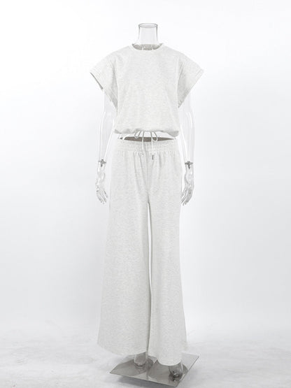 Hazel Blues® |  Round Neck Top and Wide Leg Pants Set