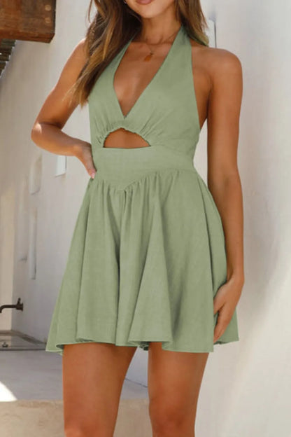 Hazel Blues® |  Cutout Halter Neck Mini Dress