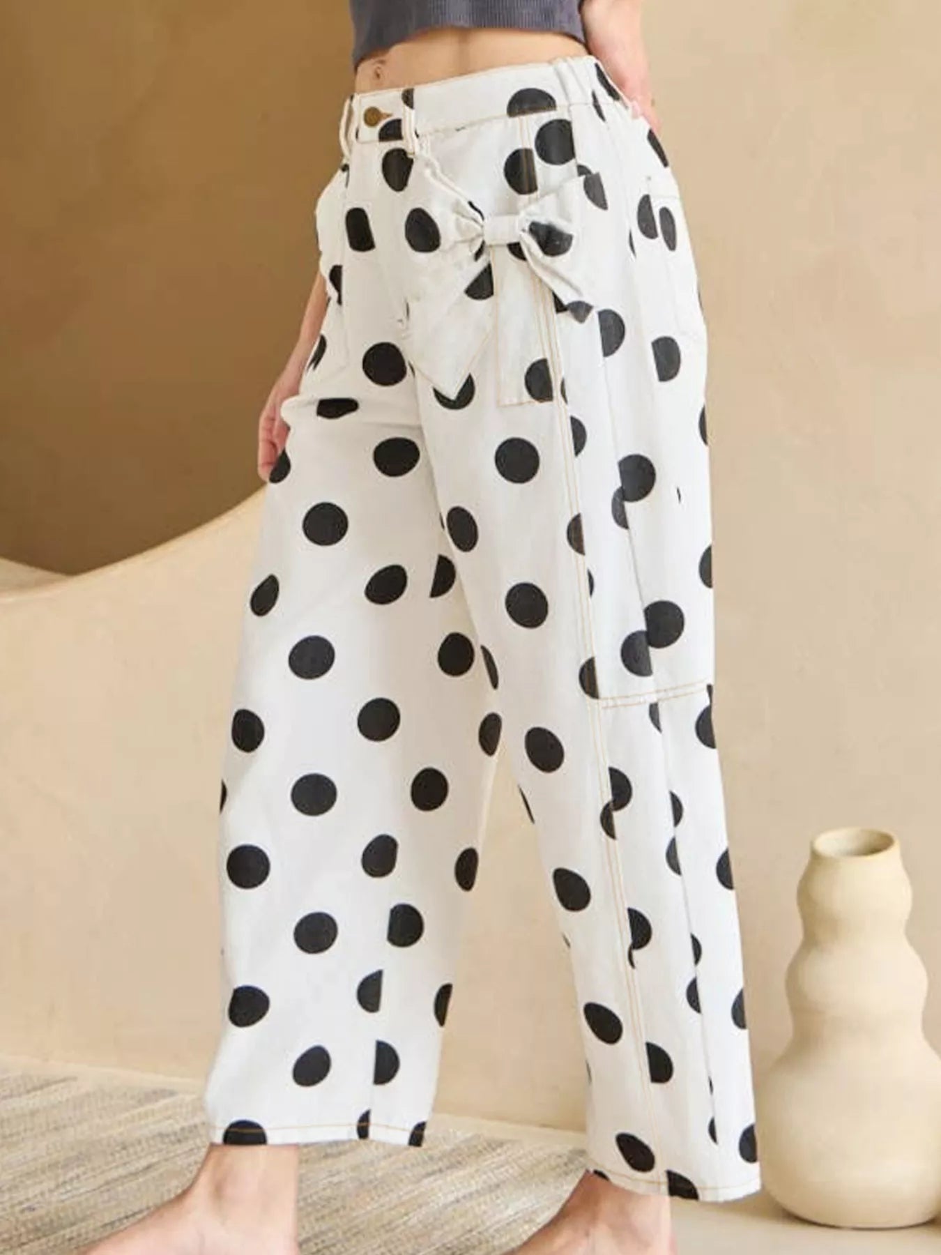 Hazel Blues® |  Polka Dot High-Waisted Jeans