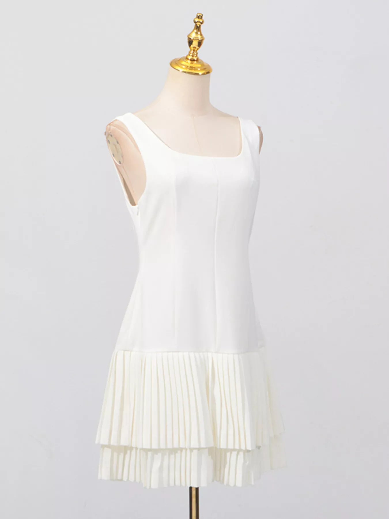 Hazel Blues® |  Square Neck Pleated Mini Dress