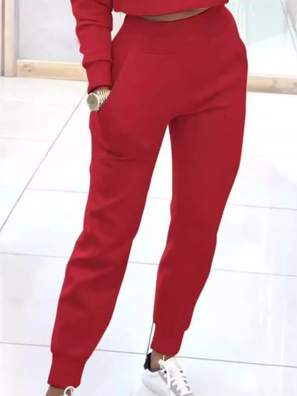 Hazel Blues® |  Casual Chic Cropped Sweatshirt and Jogger Set