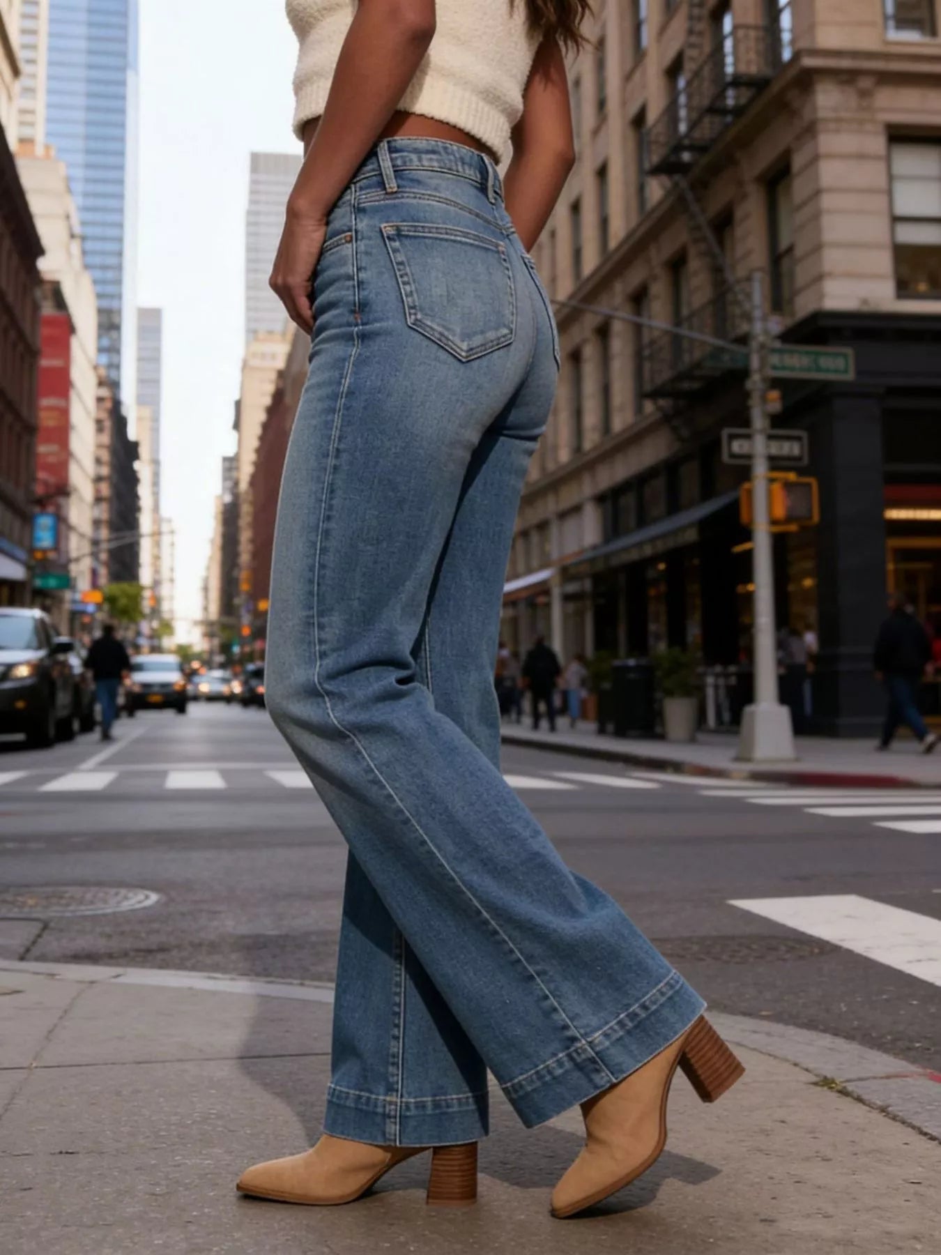 Hazel Blues® |  High-Waisted Flare Leg Jeans