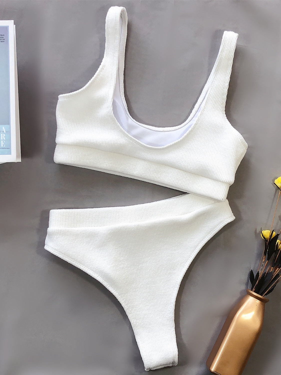 Hazel Blues® | Scoop Neck Wide Strap Two-Piece Swim Set