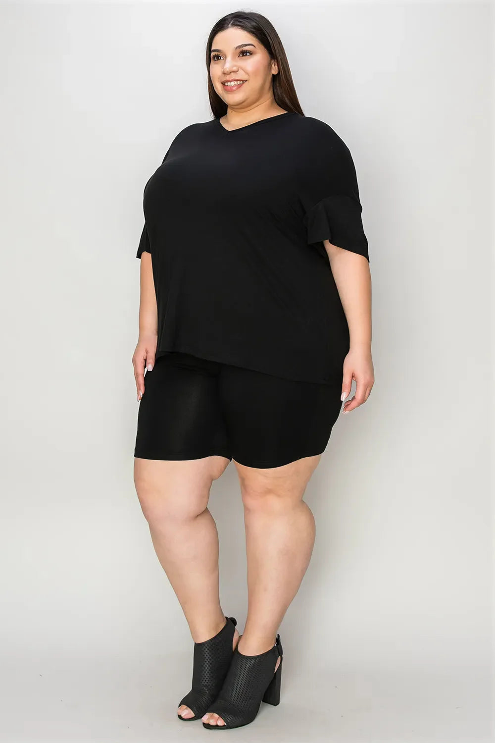 Hazel Blues® |  Basic Bae Bamboo V-Neck Drop Shoulder T-Shirt and Shorts Set