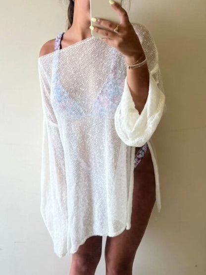 Hazel Blues® | Side Slit Bell Sleeves Cover-Up