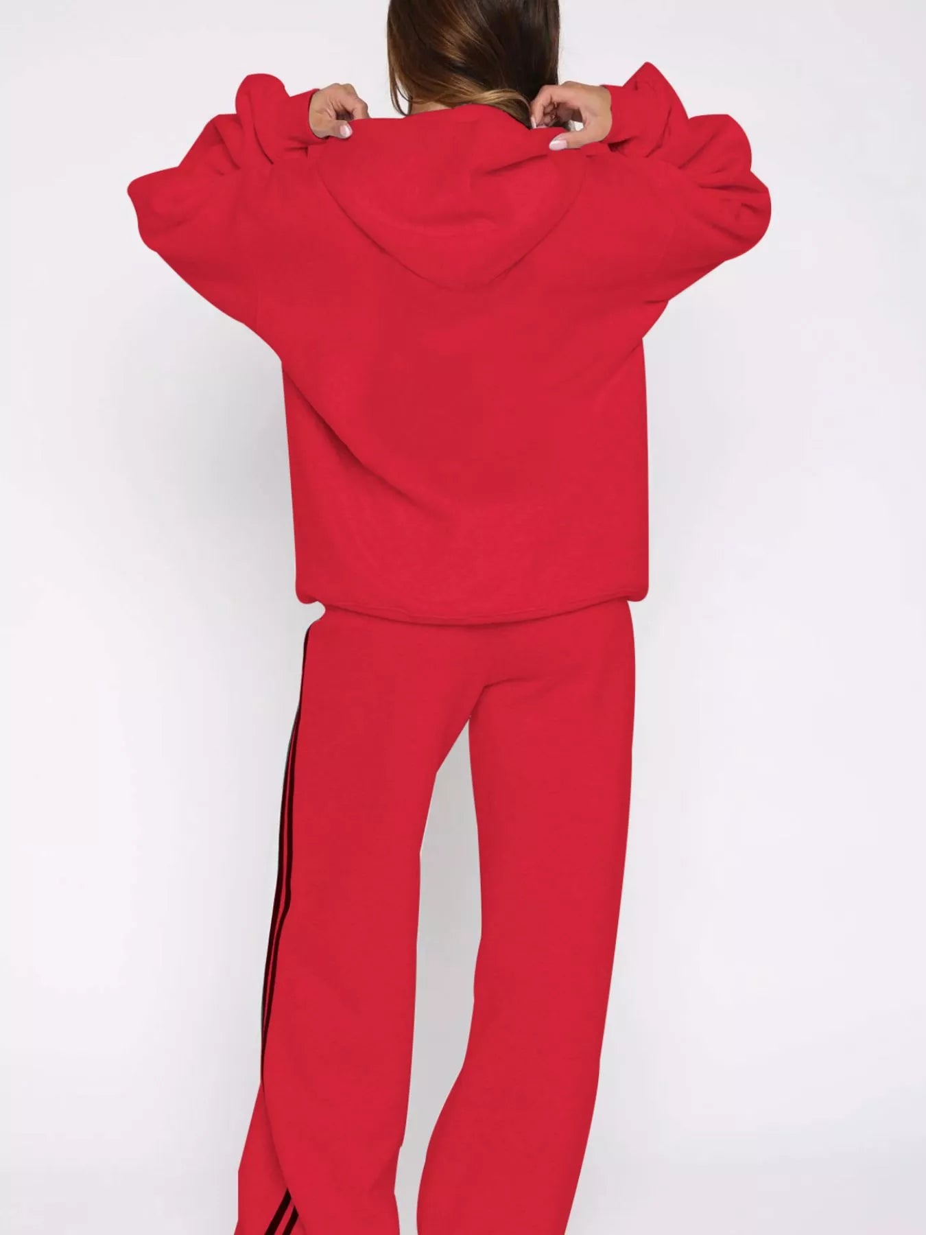 Hazel Blues® |  Zip Up Hoodie and Striped Pants Set