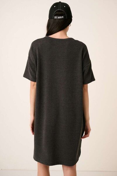 Hazel Blues® |  Mittoshop Urban Rib Knit Short Sleeve Tee Dress